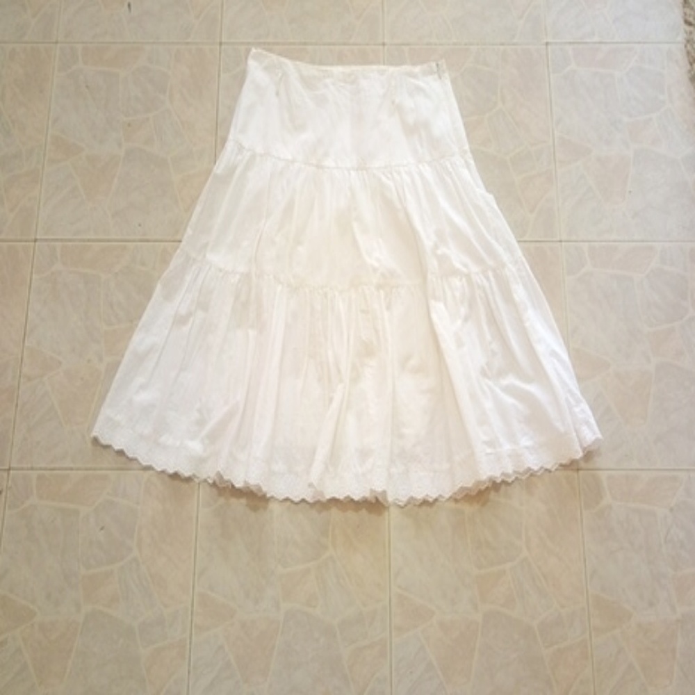 White A line Midi Skirt